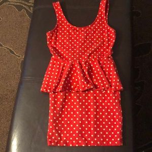 Forever 21 Red Poka Dot Cocktail Dress